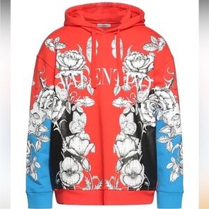 Valentino Garavani Red and Blue Floral Sweater